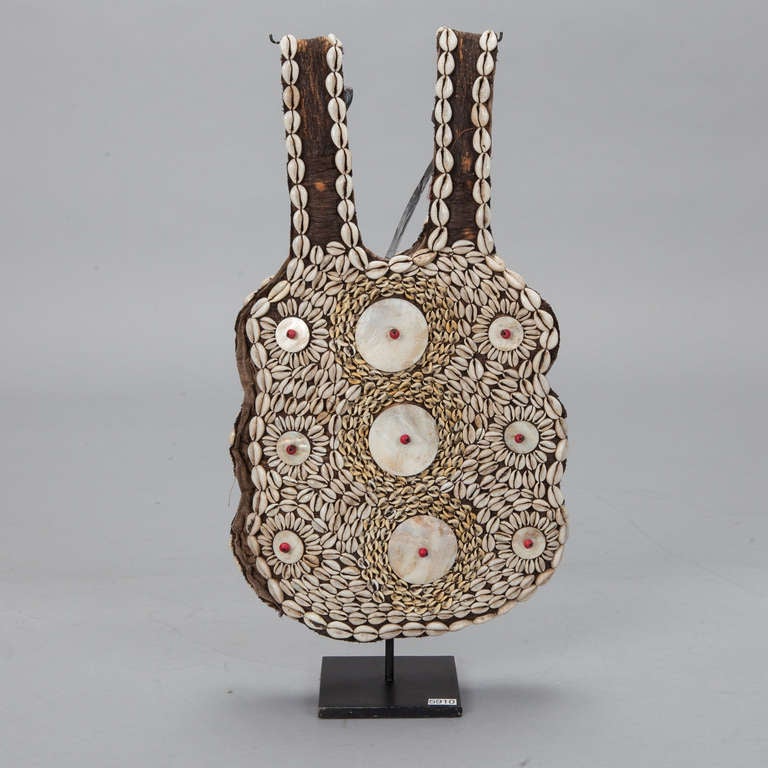 Chinese Cowrie Shell Beaded Vest on Stand