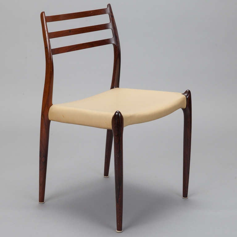 Danish Set of 6 Niels Moller for J Moller #78 Rosewood Dining Chairs