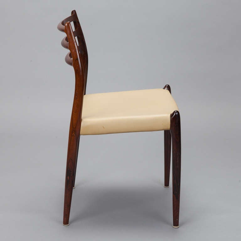 Set of 6 Niels Moller for J Moller #78 Rosewood Dining Chairs In Good Condition In Troy, MI