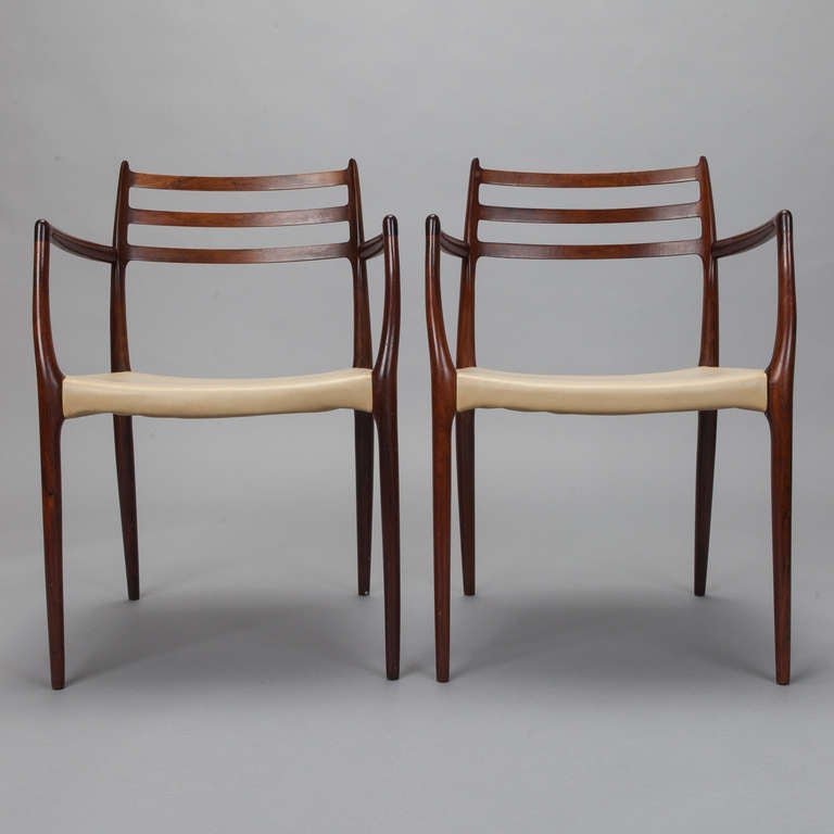 Pair Niels Moller for J Moller #82 Rosewood Armchairs