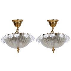Pair of Mid Century Small Murano Glass Chandelier