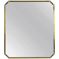 Large Mid-Century Italian Brass Framed Mirror 11