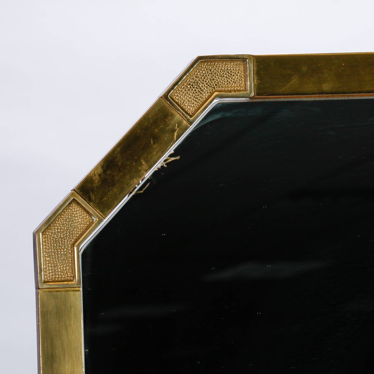 Mid-20th Century Large Mid-Century Italian Brass Framed Mirror