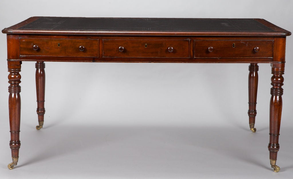 Georgian Mahogany and Leather Partners Writing Table