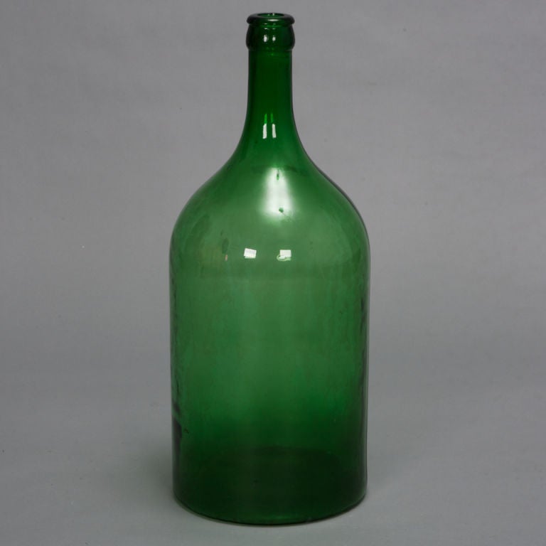 19th Century Large French Green Glass Wine Bottle