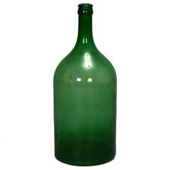 19th Century Large French Green Glass Wine Bottle