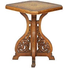 Arts and Crafts Side Table with Glass Mosaic Top Arts and Crafts Side Table with Glass Mosaic Top