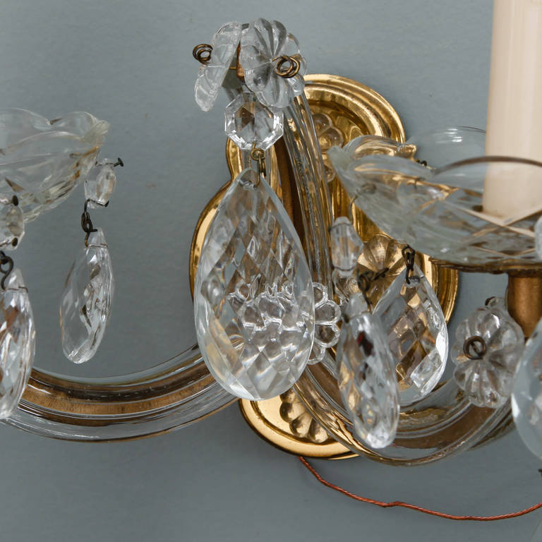 Mid-20th Century Pair of Two Arm, Maria Theresa Sconces