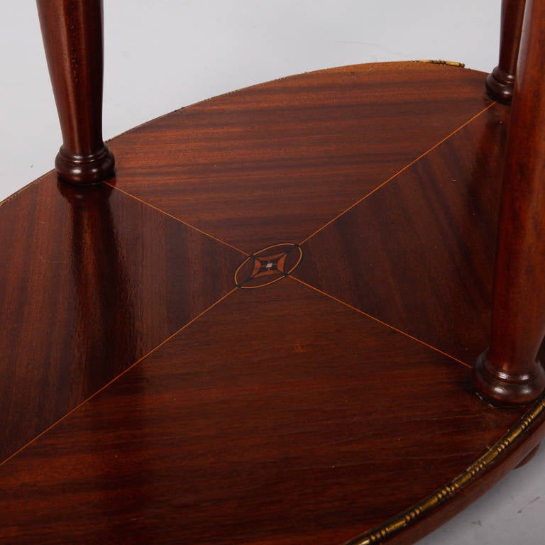 French Directoire, Oval Centre Table with Rouge Marble Top 2