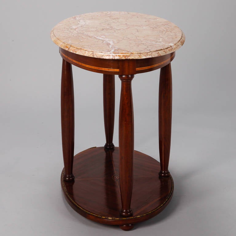 French Directoire, Oval Centre Table with Rouge Marble Top 3