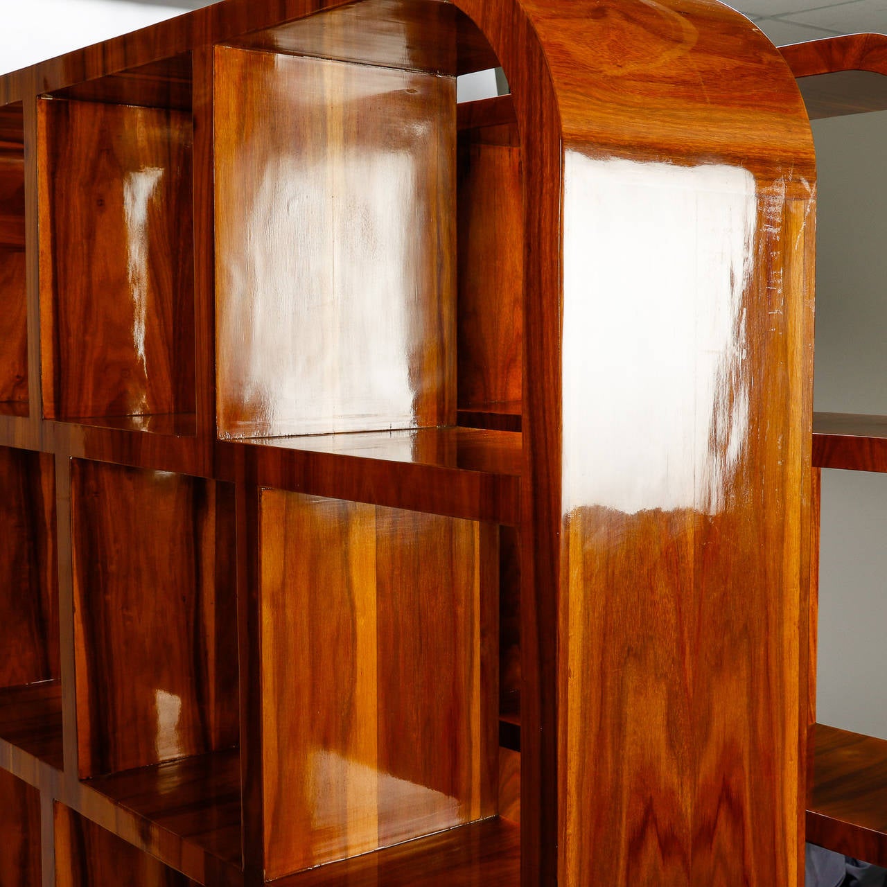 Pair of Art Deco Walnut Shelf Units 5