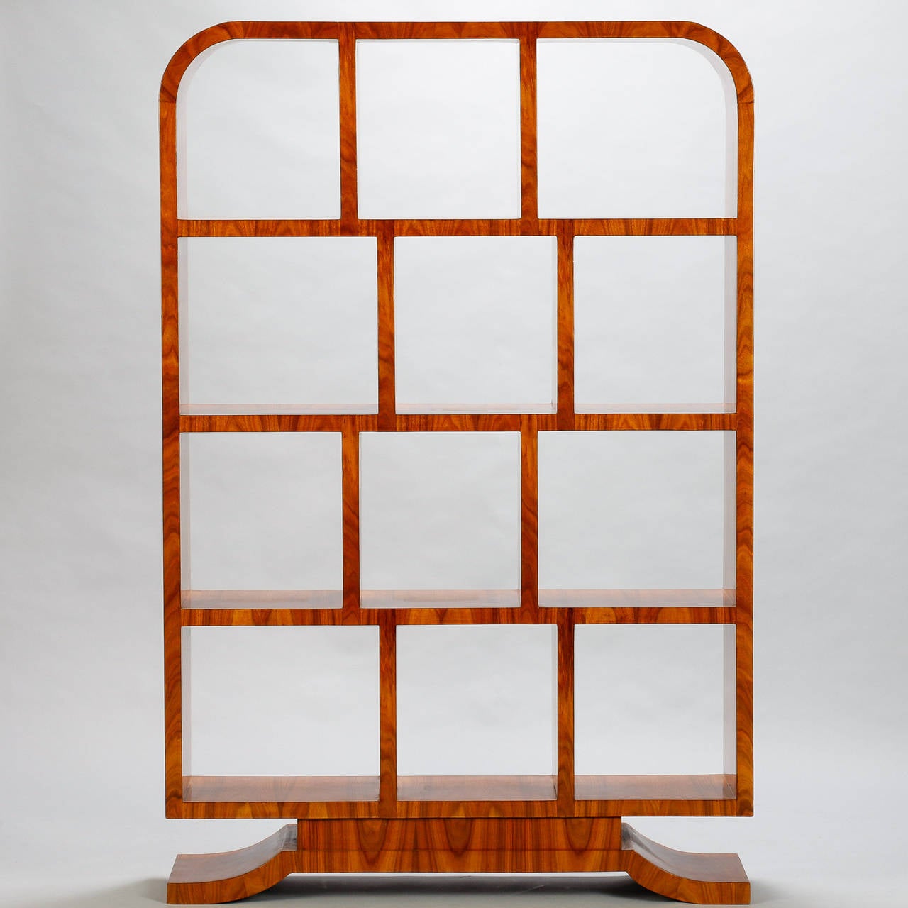 French Pair of Art Deco Walnut Shelf Units