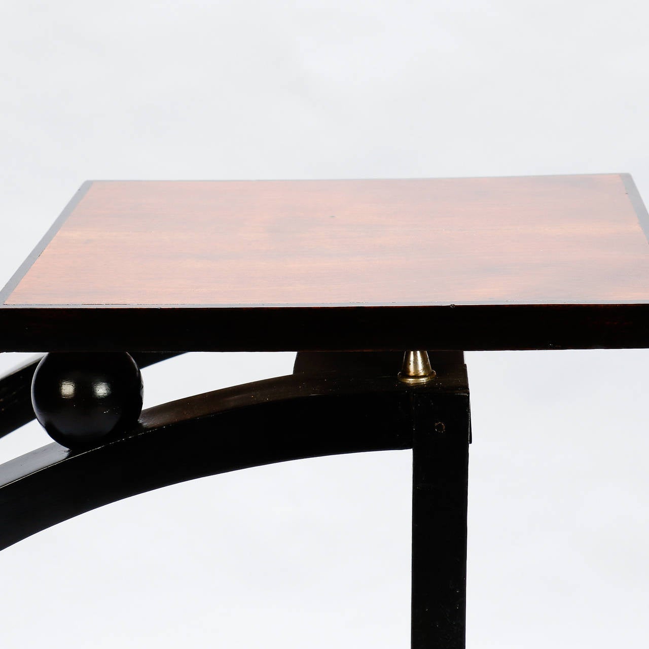 Wood Narrow Three-Tier Art Deco Side Table