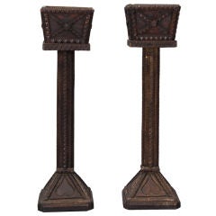 Pair of Tramp Art Plant Stands