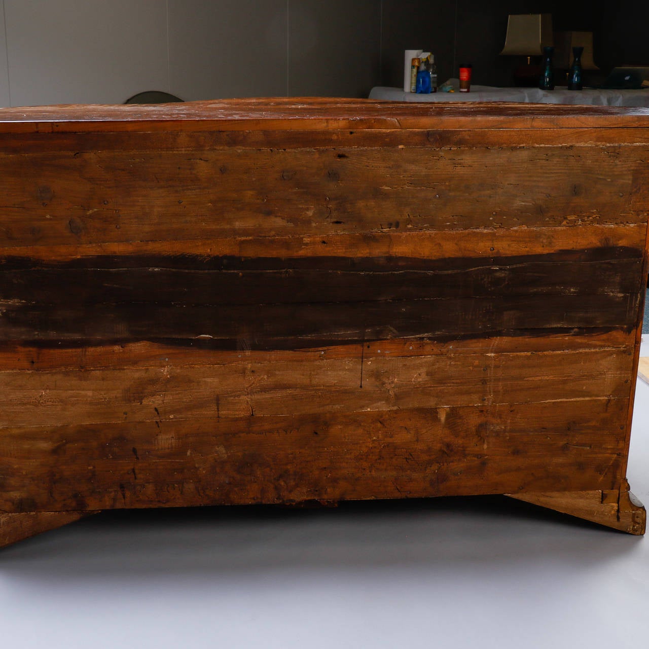 19th Century Burl Walnut Cabinet with Rounded Front and Original Keys 3