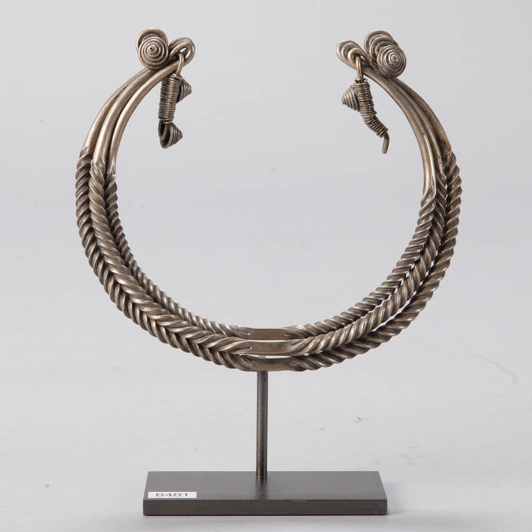 Chinese Silver Plate Necklace on Stand