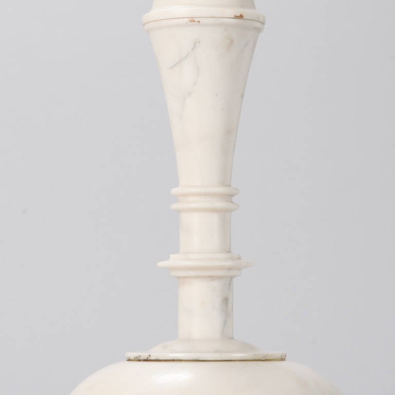 Carved Tall Mogul Style Covered Marble Vessel