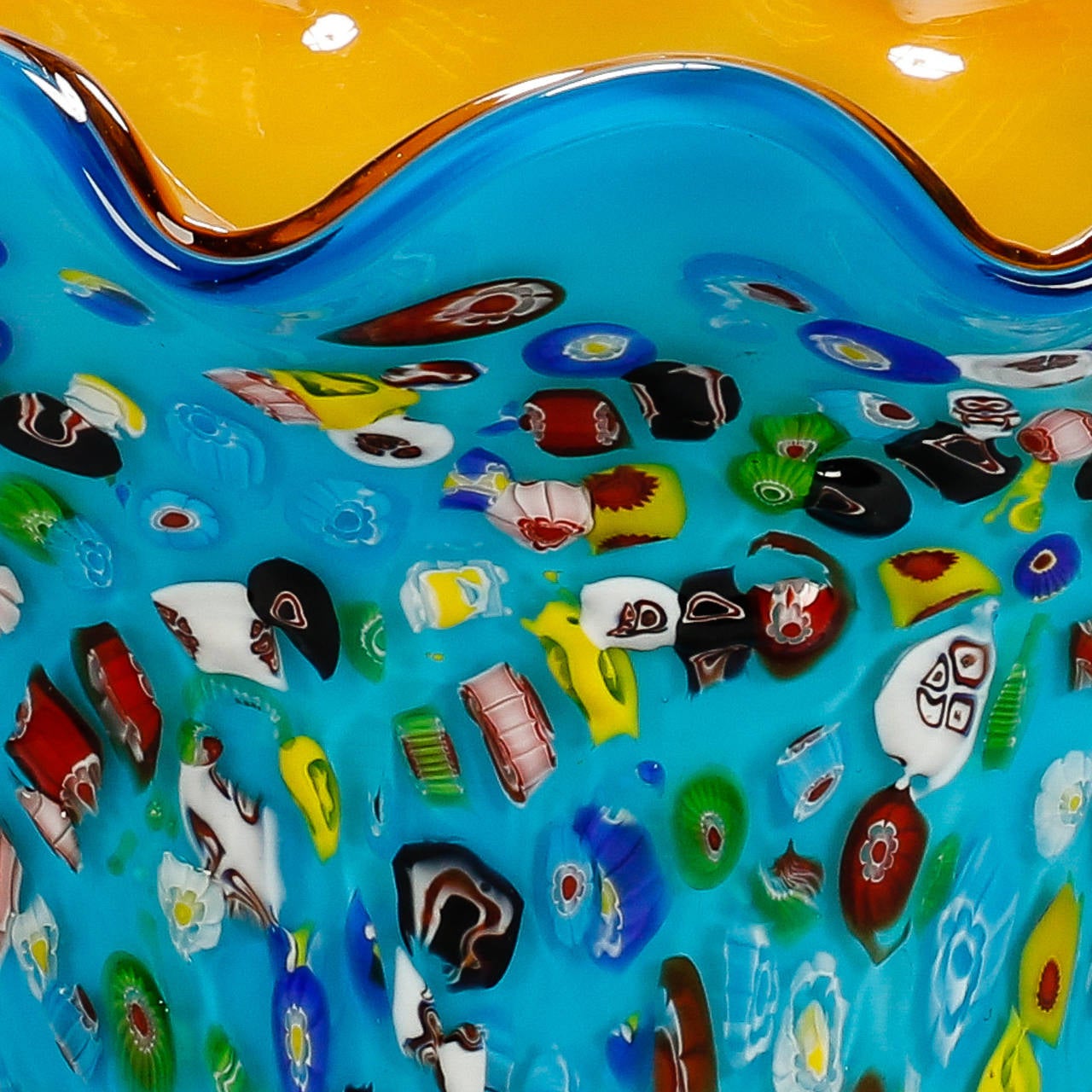 Tall Blue Murano Glass Millefiori Vase at 1stDibs murano millefiori