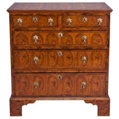 English 19th Century Chest of Drawers with Oyster Veneer