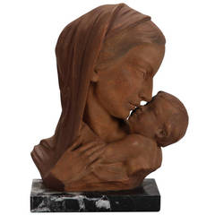 Johanne Dommisse Madonna and Child Terra Cotta Bust 12