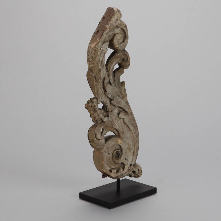 20th Century Carved Wood Architectural Element with Custom Stand