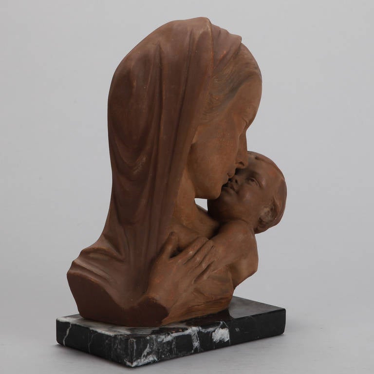 Johanne Dommisse Madonna and Child Terra Cotta Bust In Excellent Condition In Troy, MI