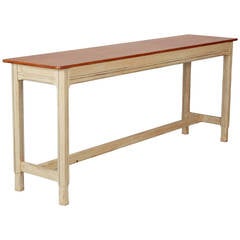 French Pine Top Console With Painted Base 12
