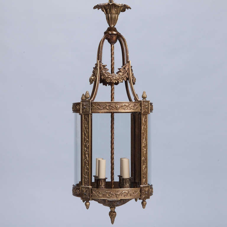 Pair French Bronze Four Light Lanterns