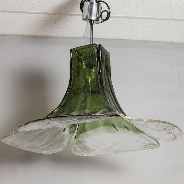 Carlo Nason for Mazzega Murano Glass Petal Form Chandelier image 2