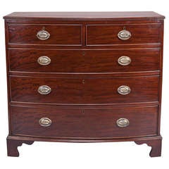 Antique English Mahogany Bow Front Chest of Drawers