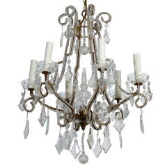 Six Light All Beaded French Chandelier