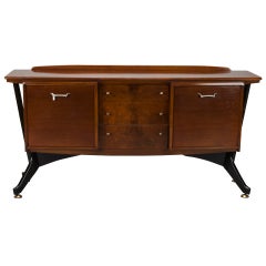 Mid Century Scandinavian Floating Cabinet with Ebonised Legs