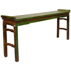 Chinese Green Lacquered Wood Server