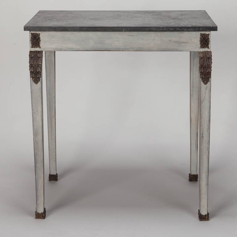 French Empire Painted Table with Bronze Fittings