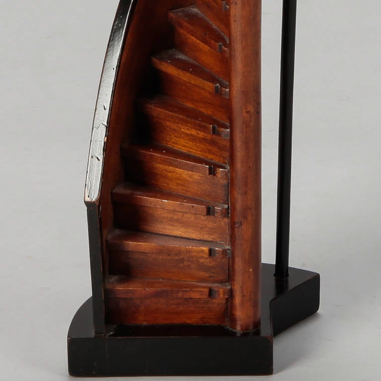 Carved 19th Century Architectural Model of Spiral Staircase