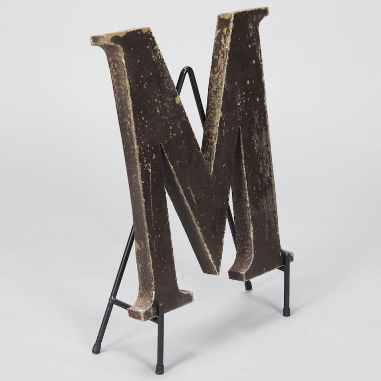Vintage Industrial Metal Letter M - Other Letters Available