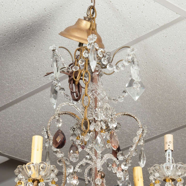 French Four Light Crystal Chandelier 1