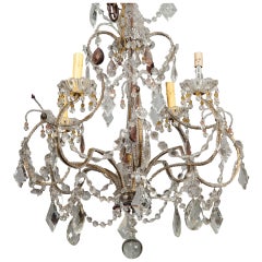 French Four Light Crystal Chandelier