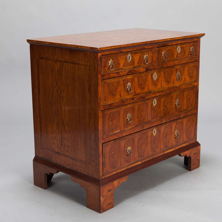 British 19th Century English Chest of Drawers With Oyster Veneer