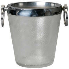 Art Deco Heavy Crystal Ice Bucket with Overall Design 9