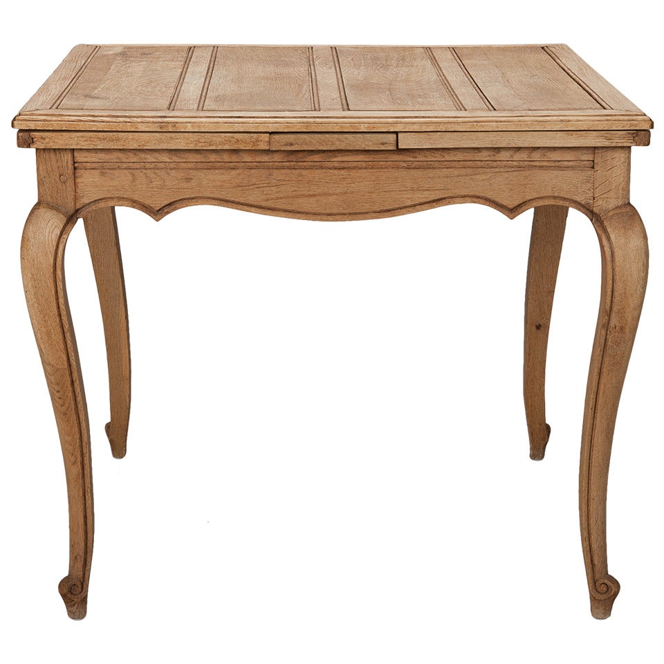 French Bleached Oak Table with Self Storing Leaves