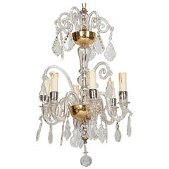 Small French Six Arm All Crystal Chandelier 8