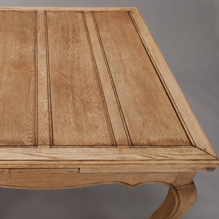 French Bleached Oak Table with Self Storing Leaves 1