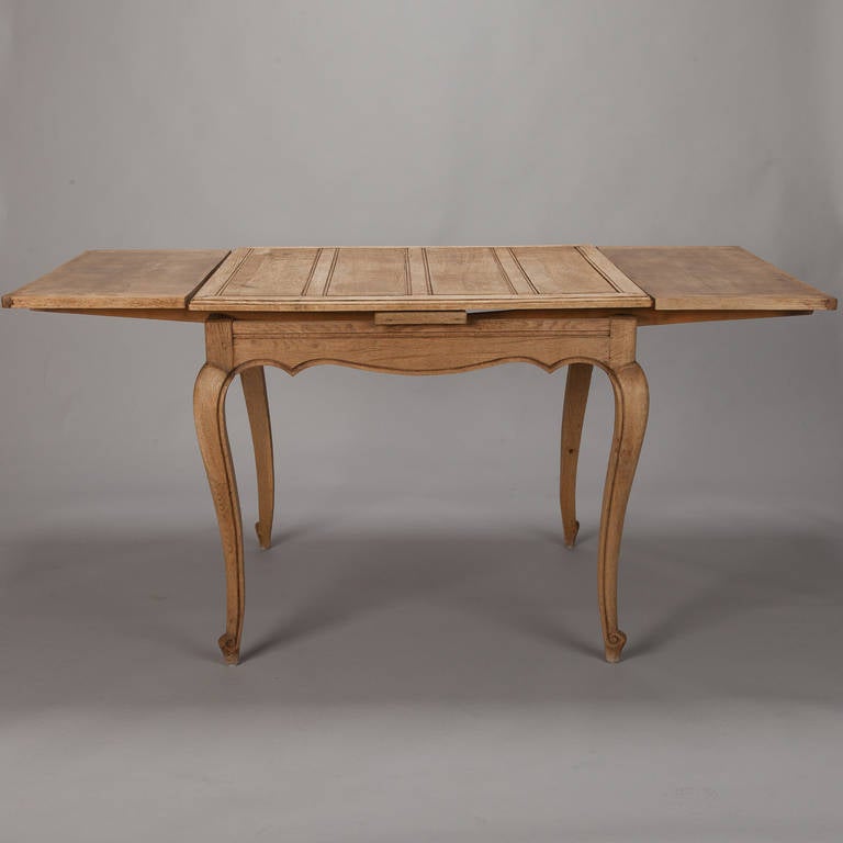 French Bleached Oak Table with Self Storing Leaves 2