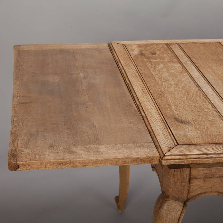 French Bleached Oak Table with Self Storing Leaves 3