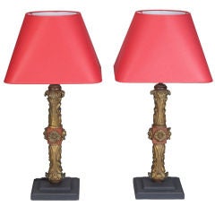 Pair Lamps Made with 19th Century Spanish Architectural Elements