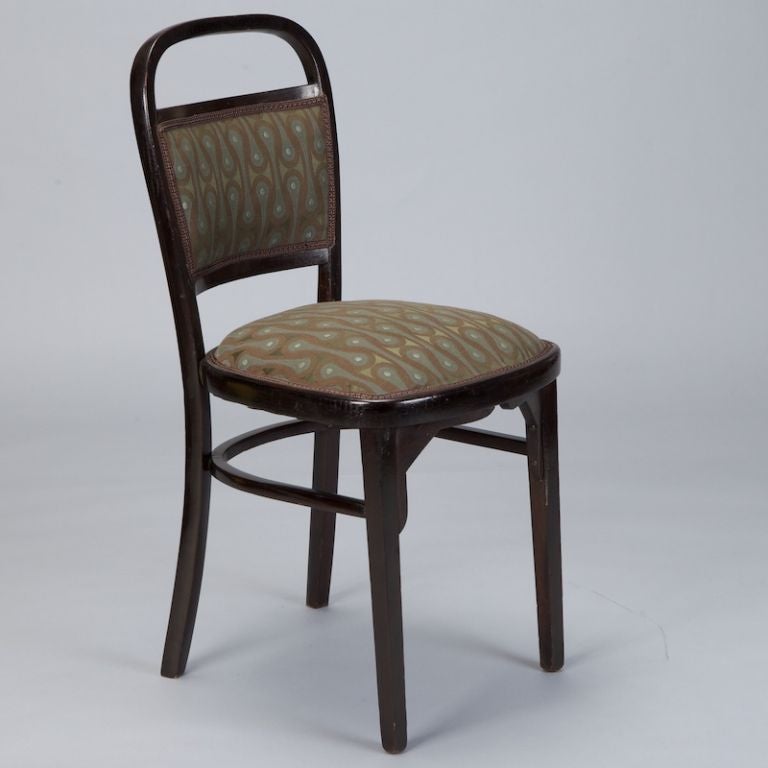 Upholstery Set of Four Otto Wagner Chairs For Sale