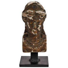 Carved Architectural Element of Grecian Face On Stand