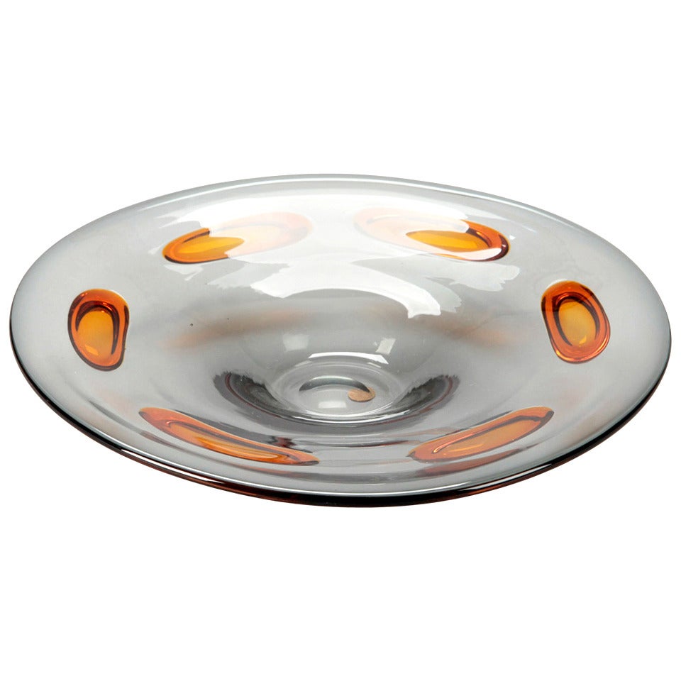 MidCentury English Whitefriars Art Glass Bowl For Sale at 1stdibs