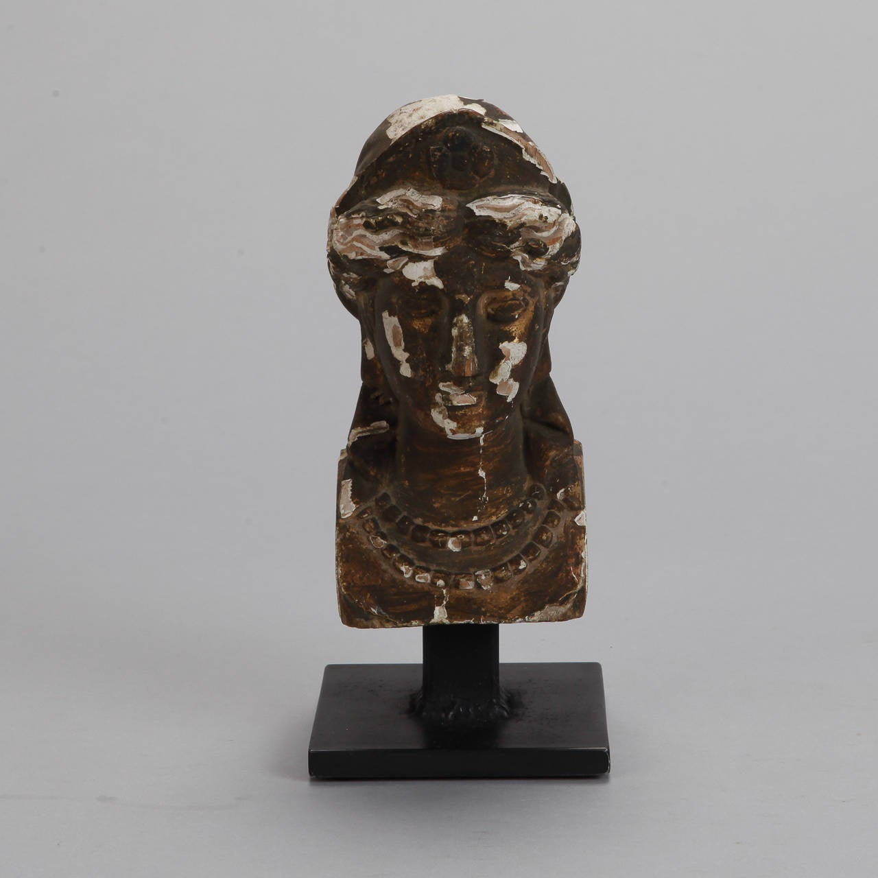 Carved Architectural Element of Grecian Face On Stand